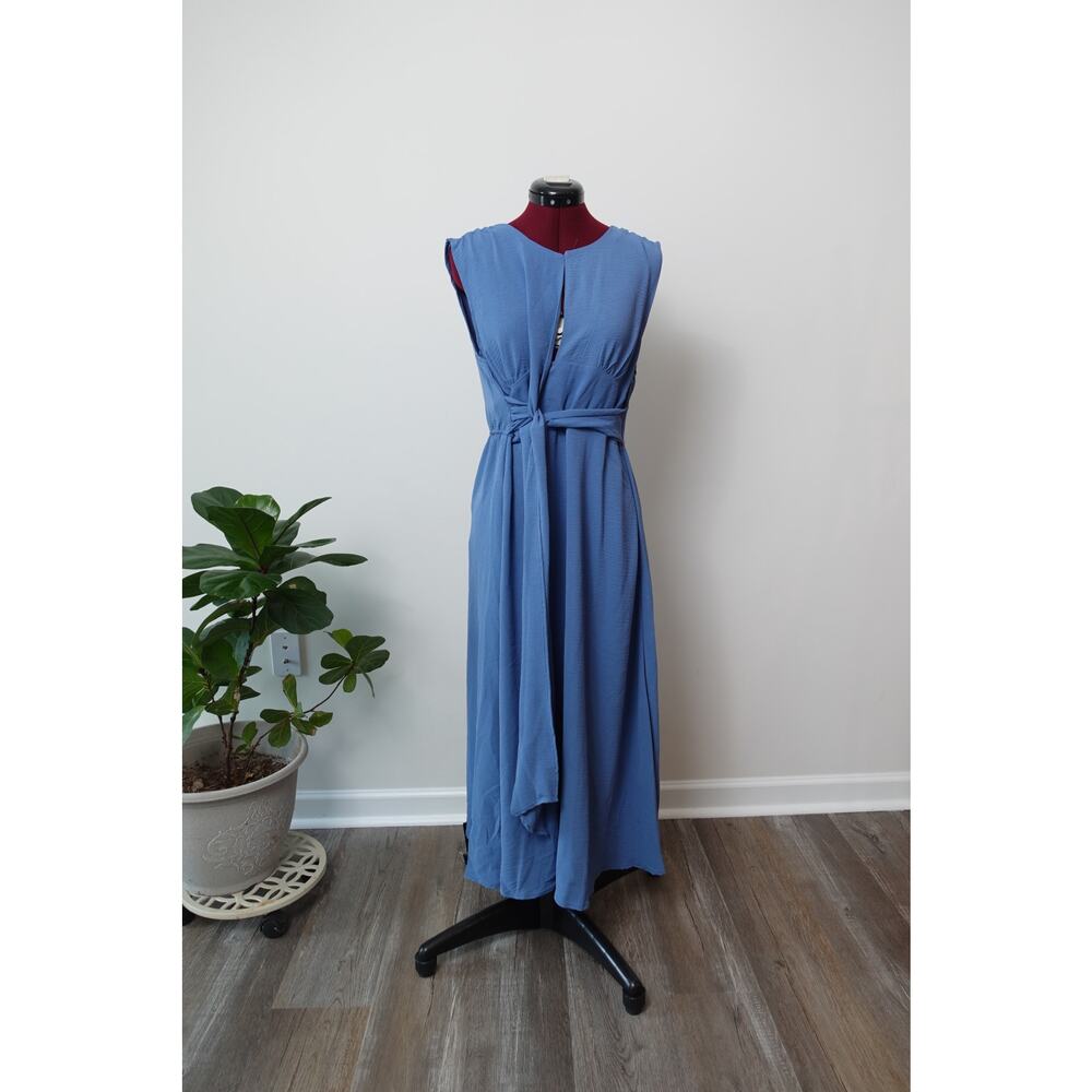 Light blue Summer Midi Dress Pastel Style Resort Wear
